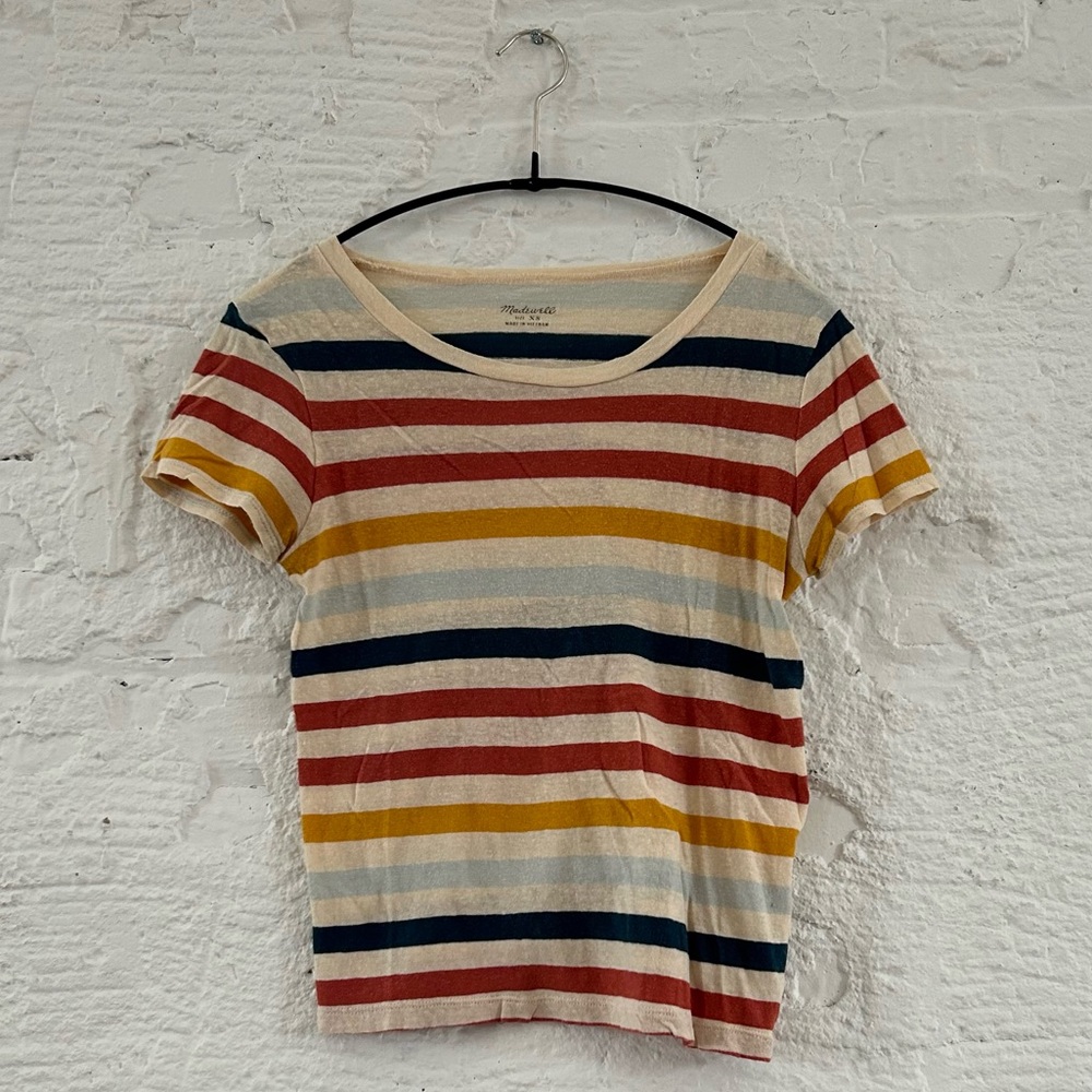 Madewell Multi-Color Striped Short Sleeve Tee